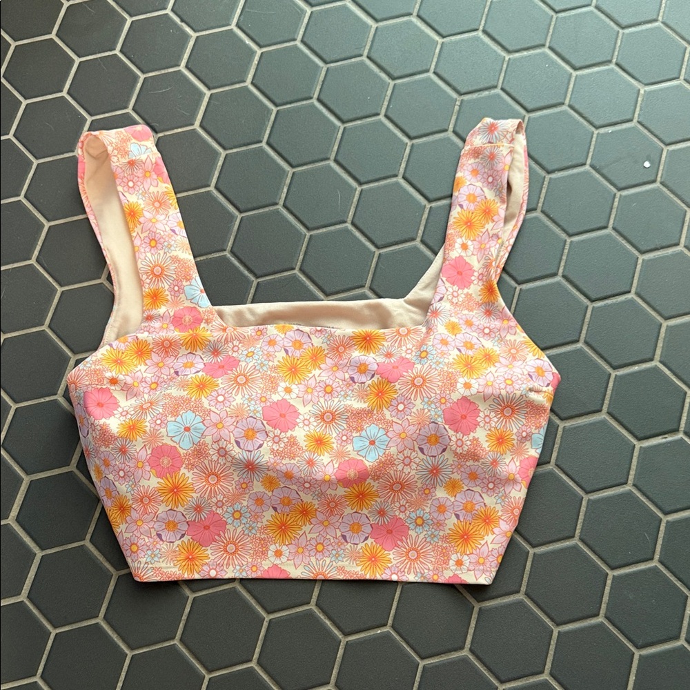 Pink Floral Swimsuit Top